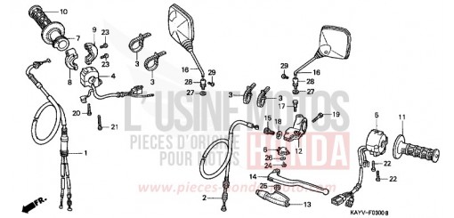 LEVIER DE GUIDON/COMMUTATEUR/CABLE NX125V de 1997